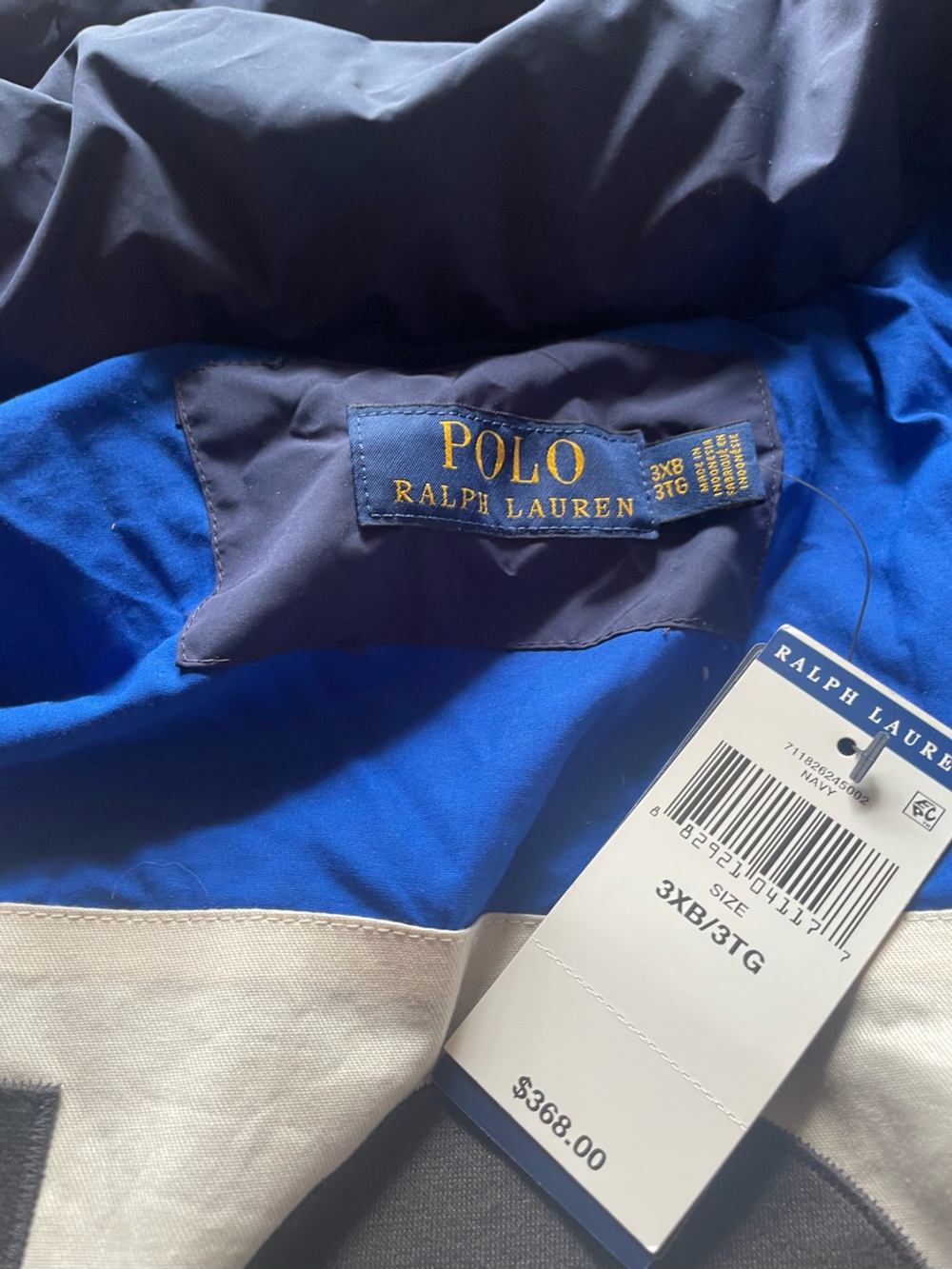 NWT Polo Ralph Lauren Navy Puffer Jacket #18 with removable hood men’s 3X Big - Picture 6 of 11
